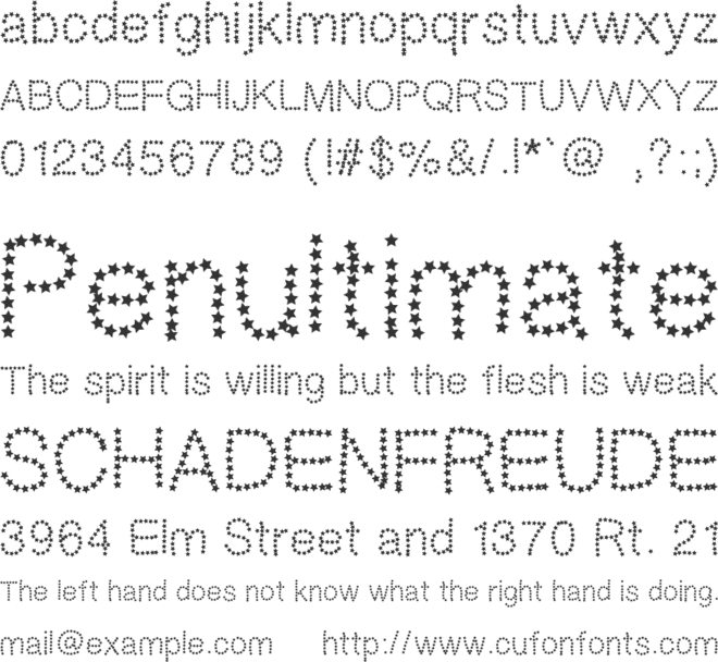 XC Star font preview