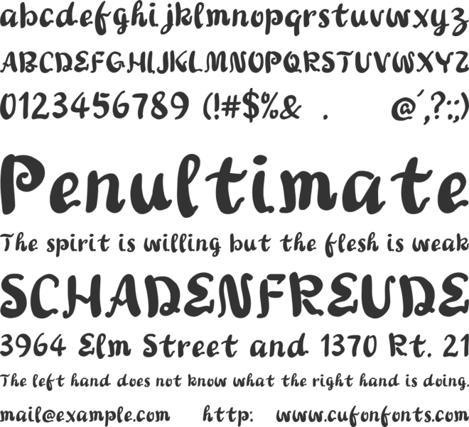 XC Rose font preview