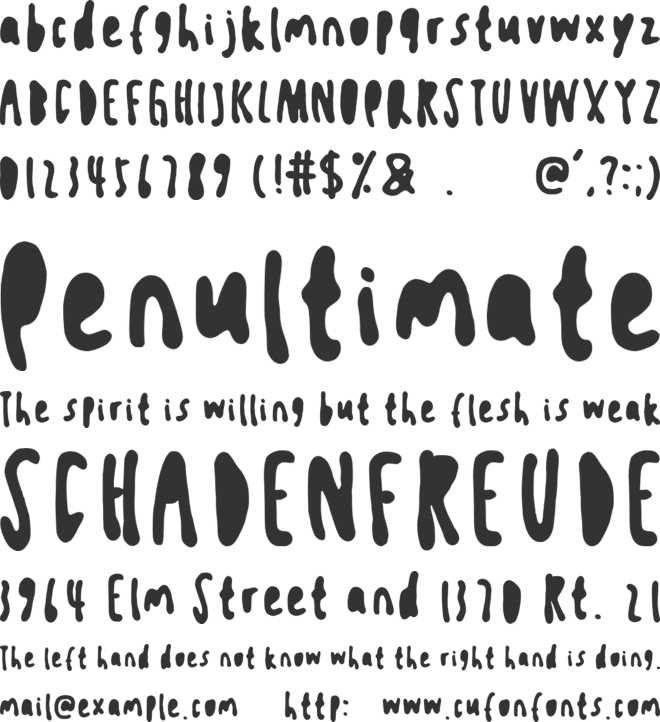 XC Childhood font preview