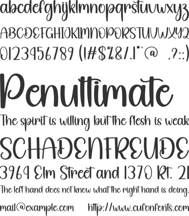 Nightday font preview