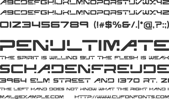 Calinor Pegasus  Modern Space font preview