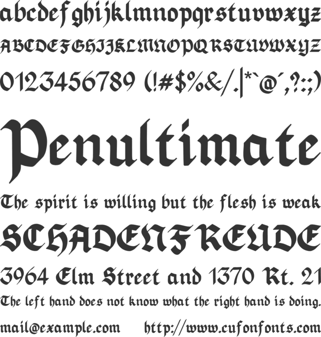 ODEGRUNGE font preview