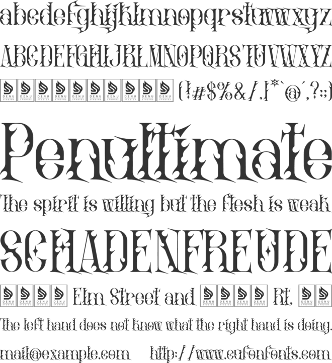 Nevron Sin font preview