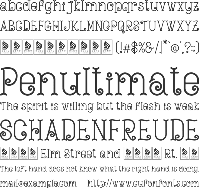 Curlicue Garden font preview