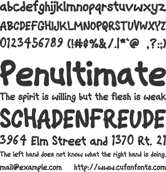 Timaday font preview