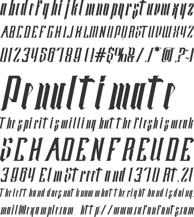silent blade font preview