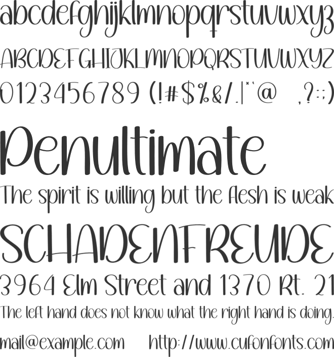 Homework font preview
