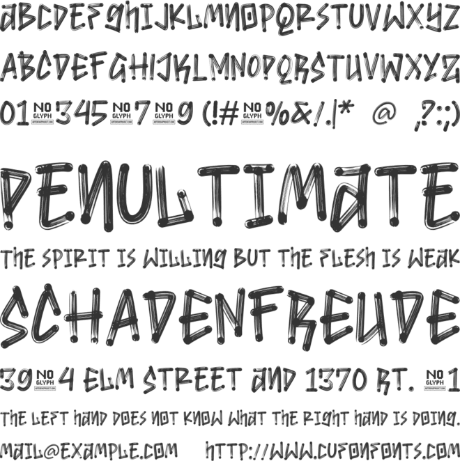 Brosnoirs font preview