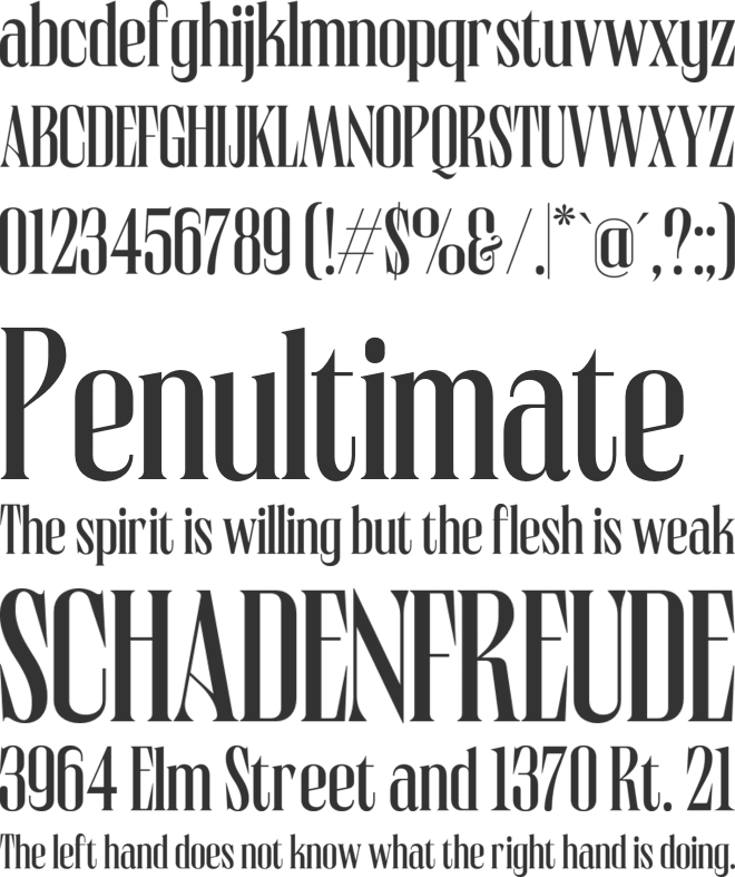JHC Audemars font preview