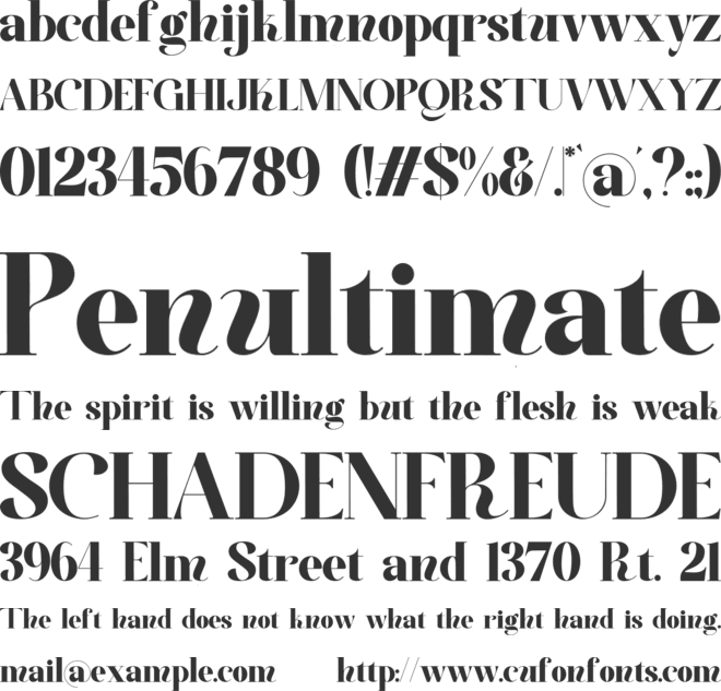 Aglisa font preview