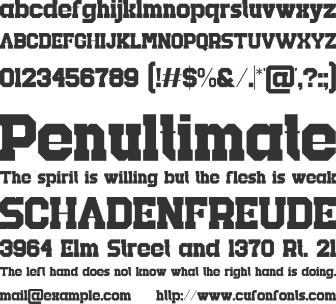 Zaigen font preview