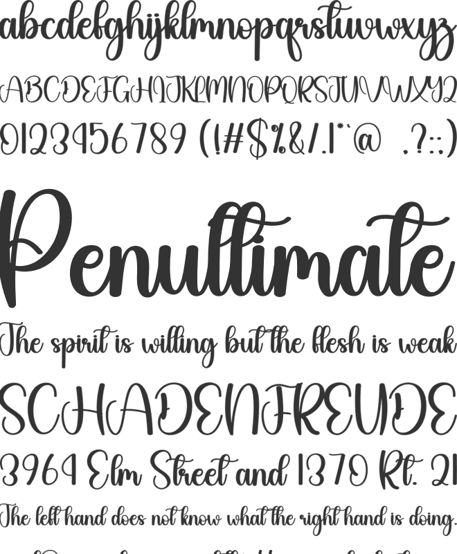 Birthday font preview