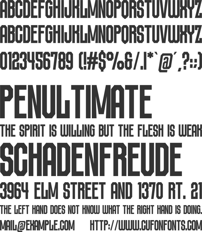 Dunker font preview