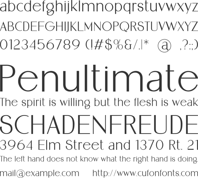 Serenata font preview