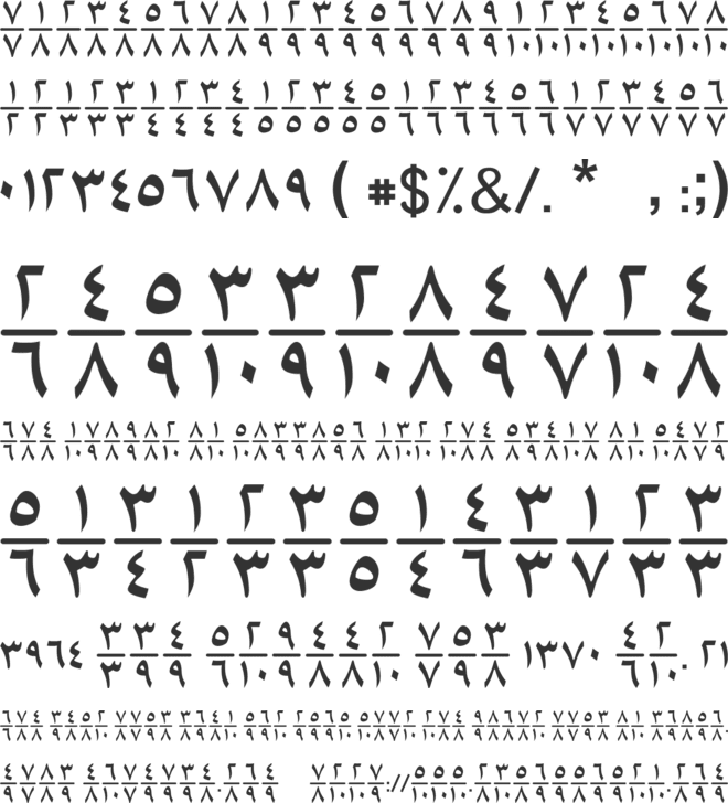 Abdallah  Fractions font preview