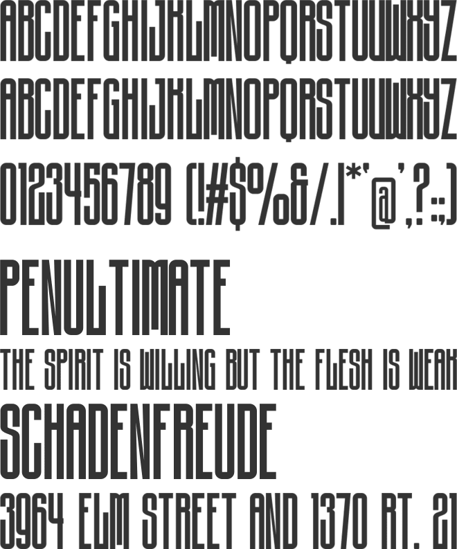 Striker font preview