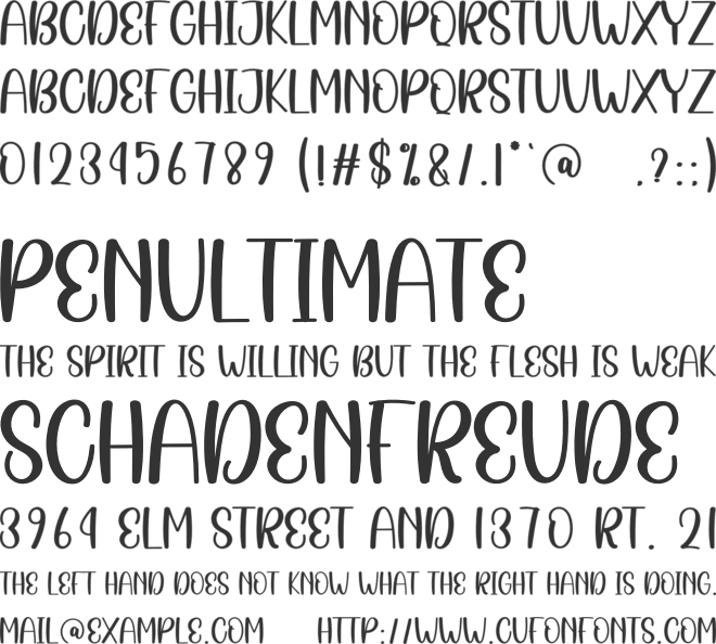 Love Girl font preview