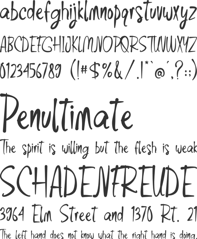 Be Yourself Always font preview