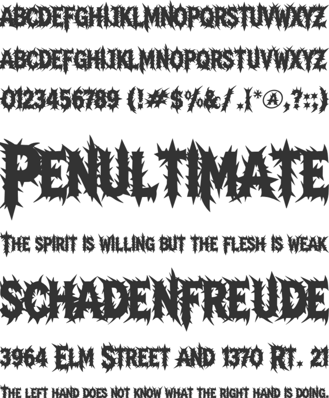 Dark Spring font preview