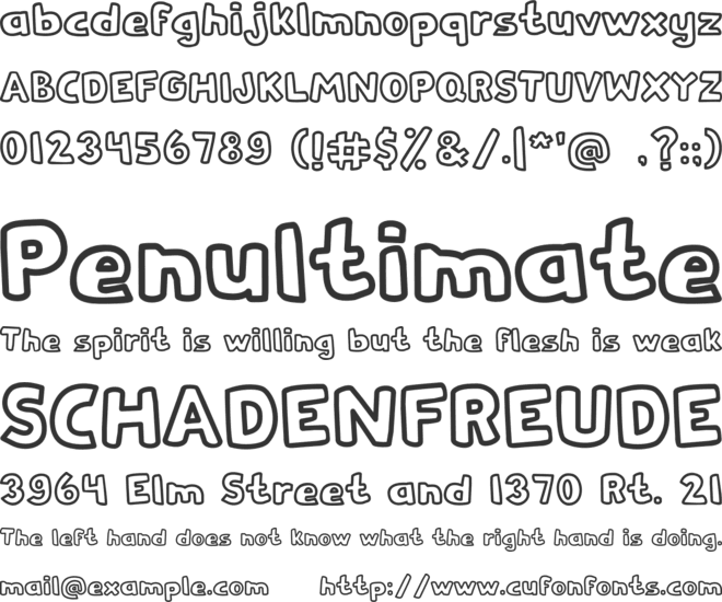 Hollow font preview