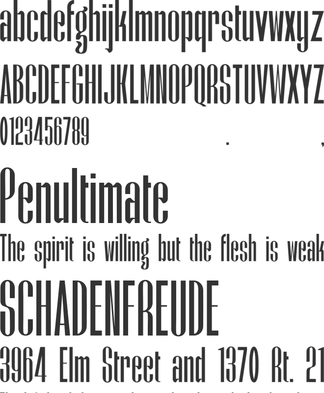 Biavel font preview