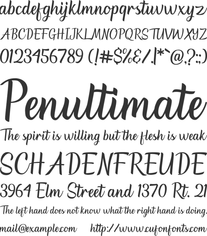 Nangorians font preview