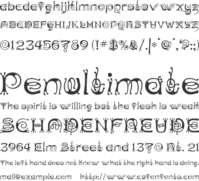 Antherton Cloister font preview