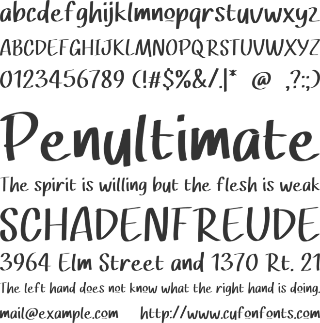 Mood Special font preview