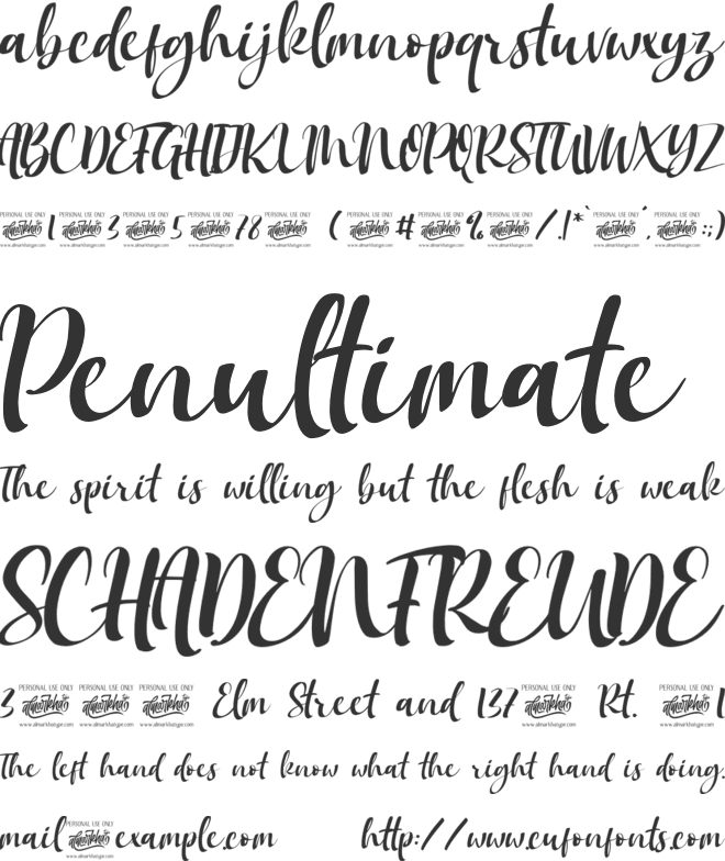 Mokalatte font preview