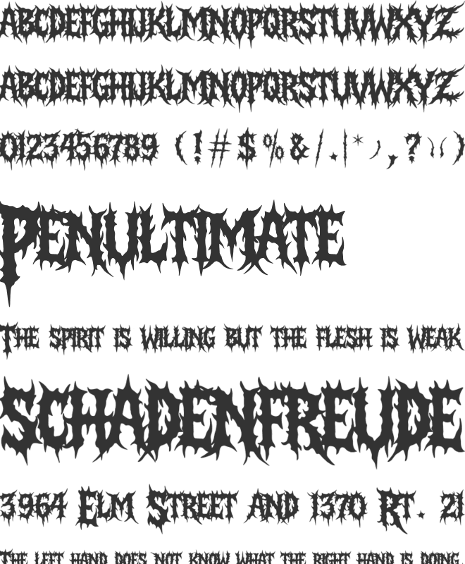 Broken Memories font preview