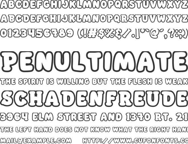 Pogo Puff Outline font preview
