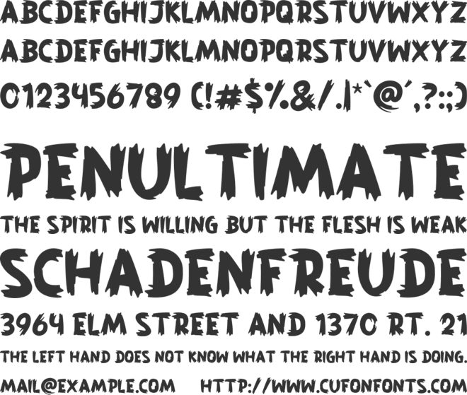 KUNGFU JANDA font preview