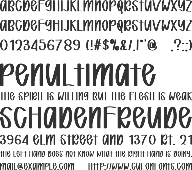 Preppy Cheer font preview