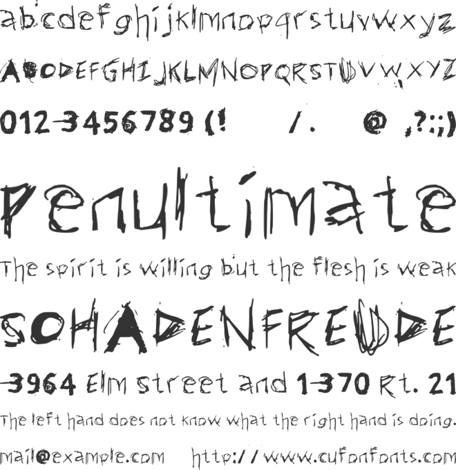 Dirty Enough font preview