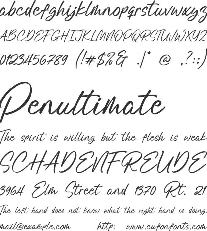 Mistolla font preview
