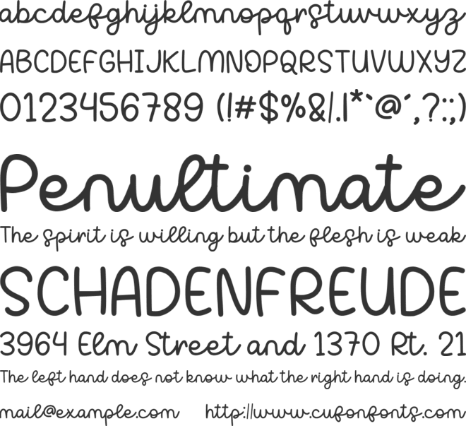 Kinder Classroom Script font preview