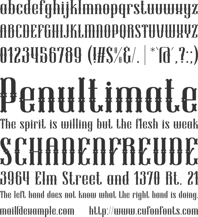 Enveloped Darkness font preview