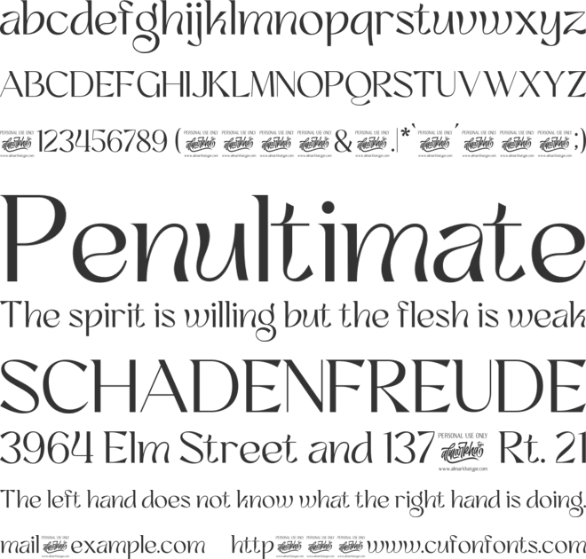 Deglion font preview