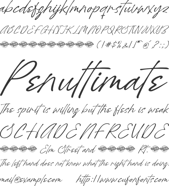 Oldpen Sunday font preview