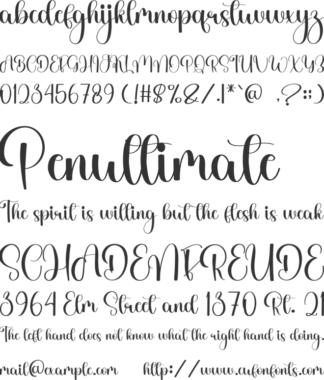 Bright Magnolia font preview