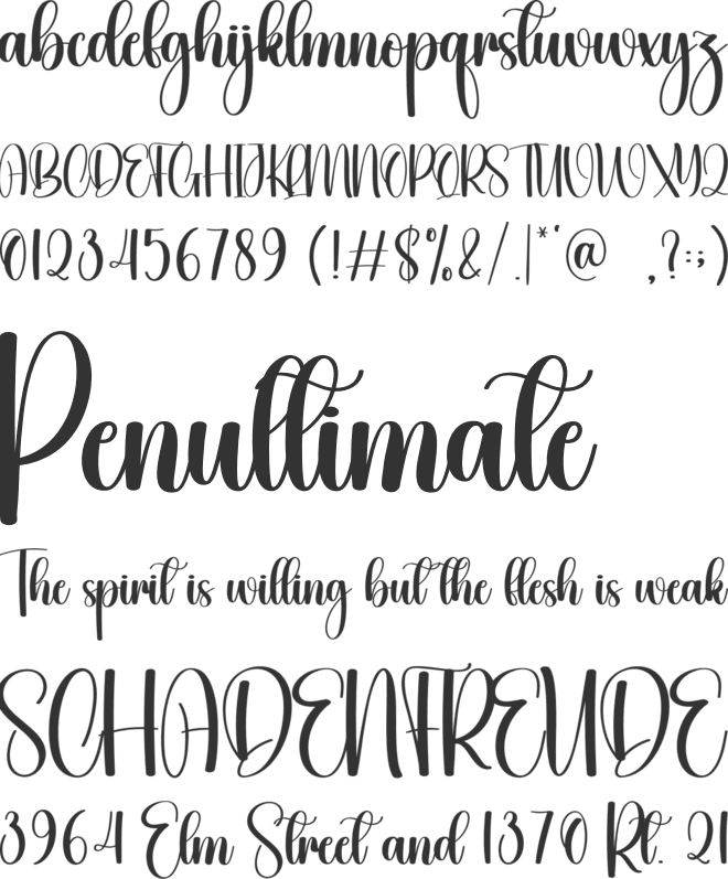 Child font preview