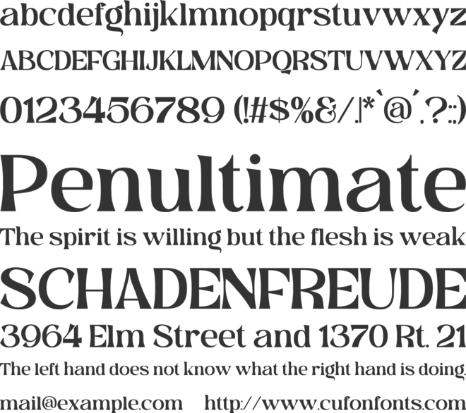 Calgnita font preview