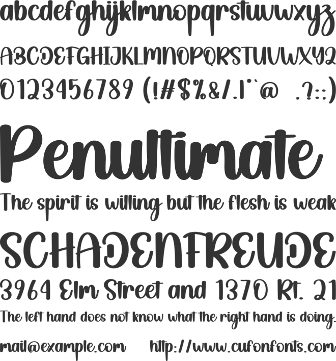 Hello Saturday font preview