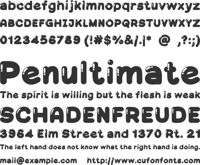 Gokart Bubble font preview
