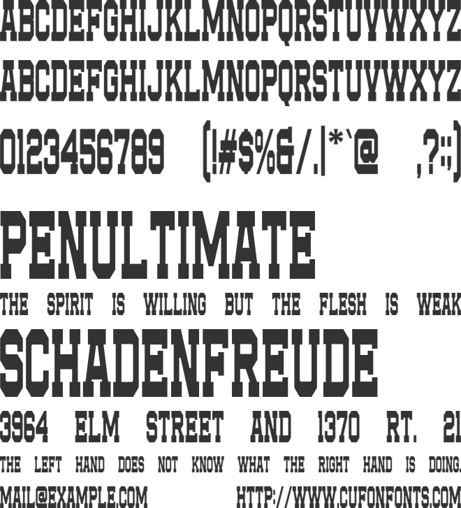 Superior Actioned font preview