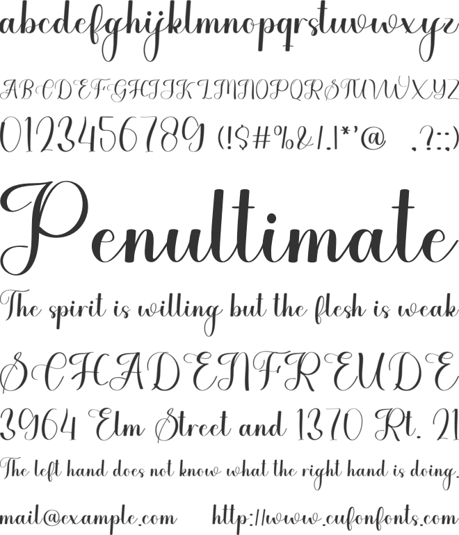 Deary Darling font preview