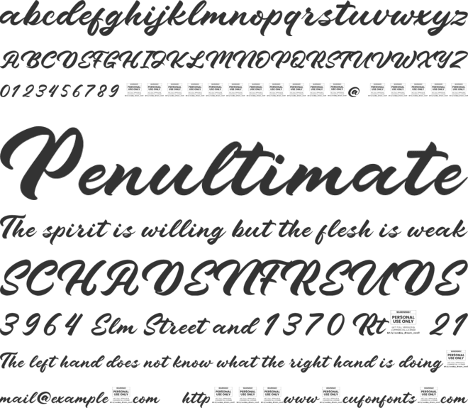 Sunday Dream Swell - Non Commercial Use font preview