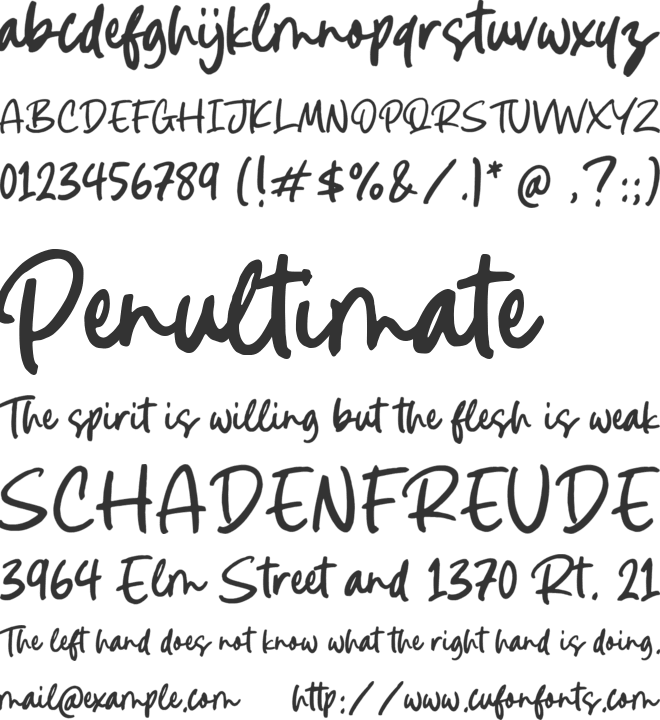 Silent Diary font preview