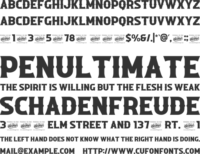 ROADSTORE font preview