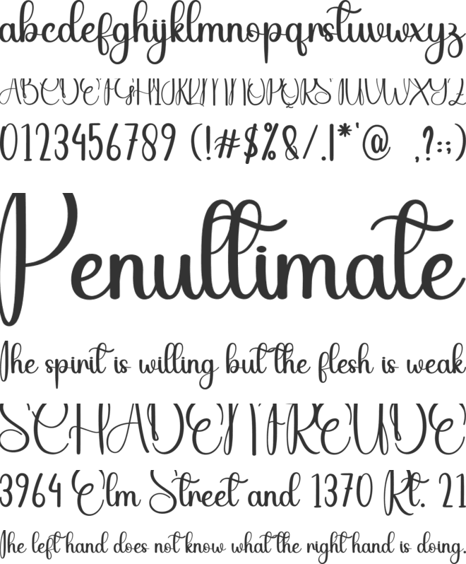 Australia font preview